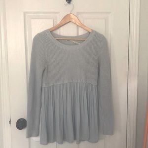 Adorable Kimchi Blue baby blue empire waisted sweater.